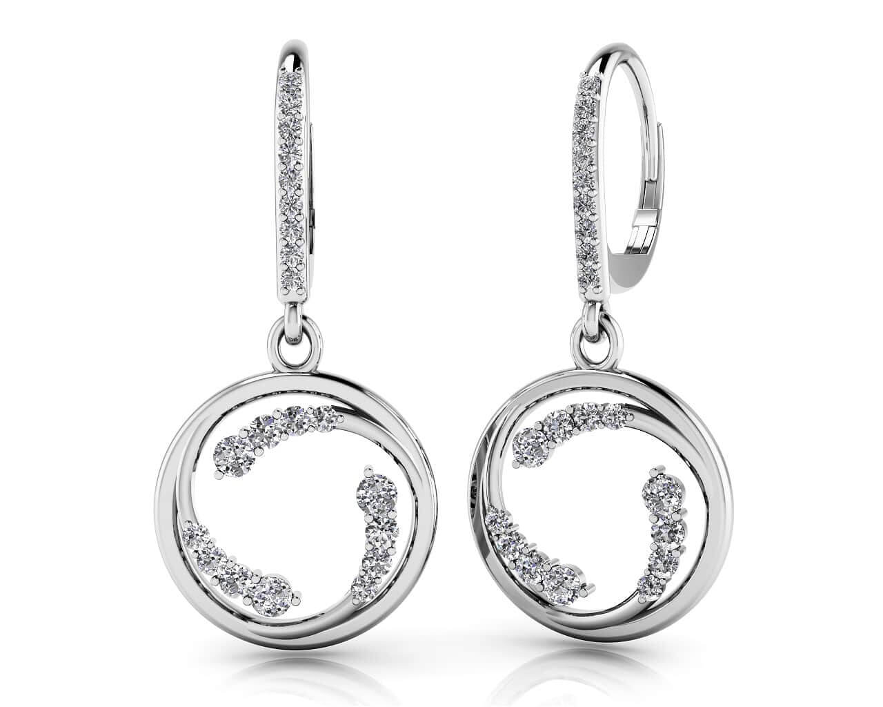 Diamond Wave Hoop Earrings Diamond with 0.48 ct.(finished)